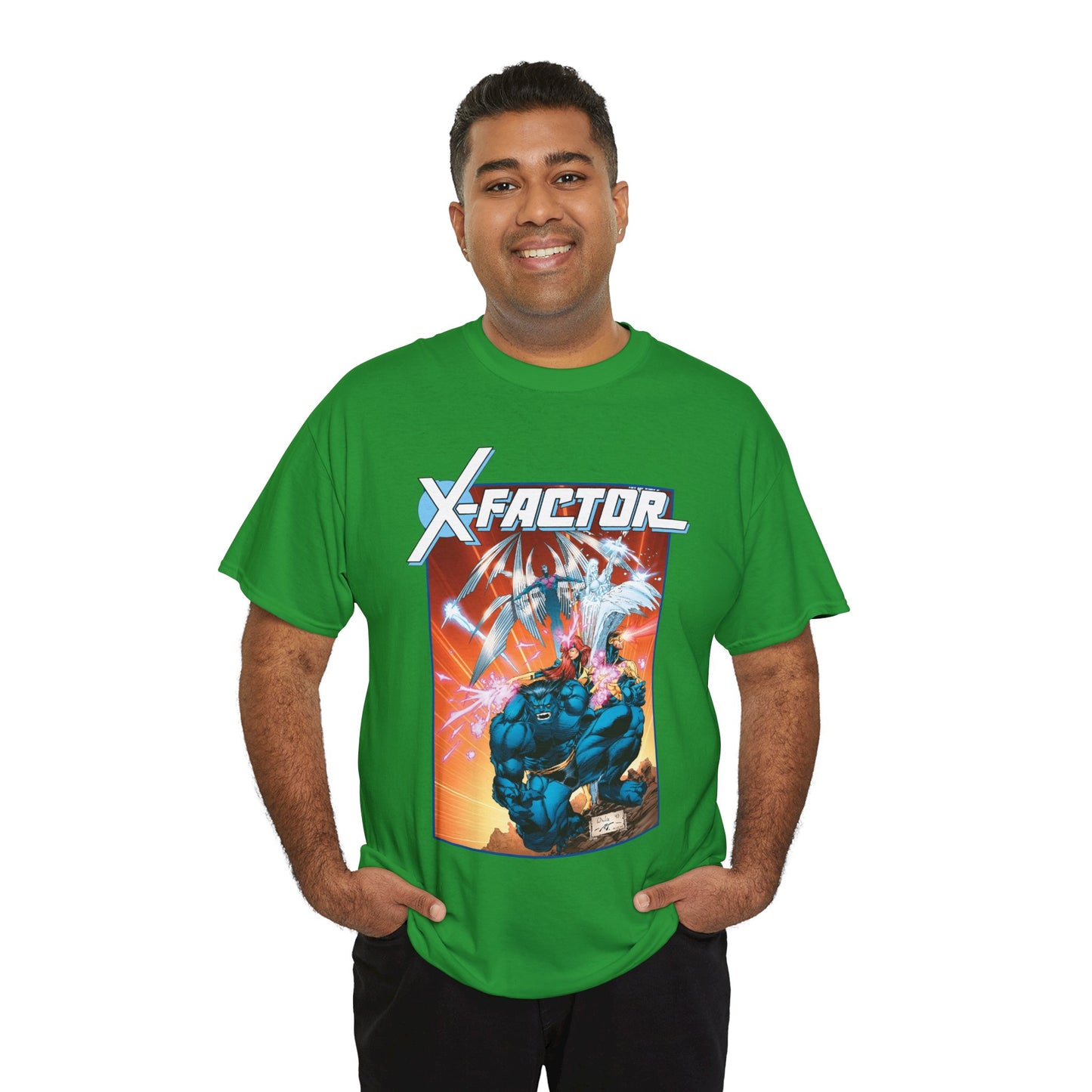 X-Factor T-Shirt - Whilce Portacio Art - Cyclops, Jean Grey, Iceman, Arcangel, Beast - X-Men Founding Members - Marvel Comics