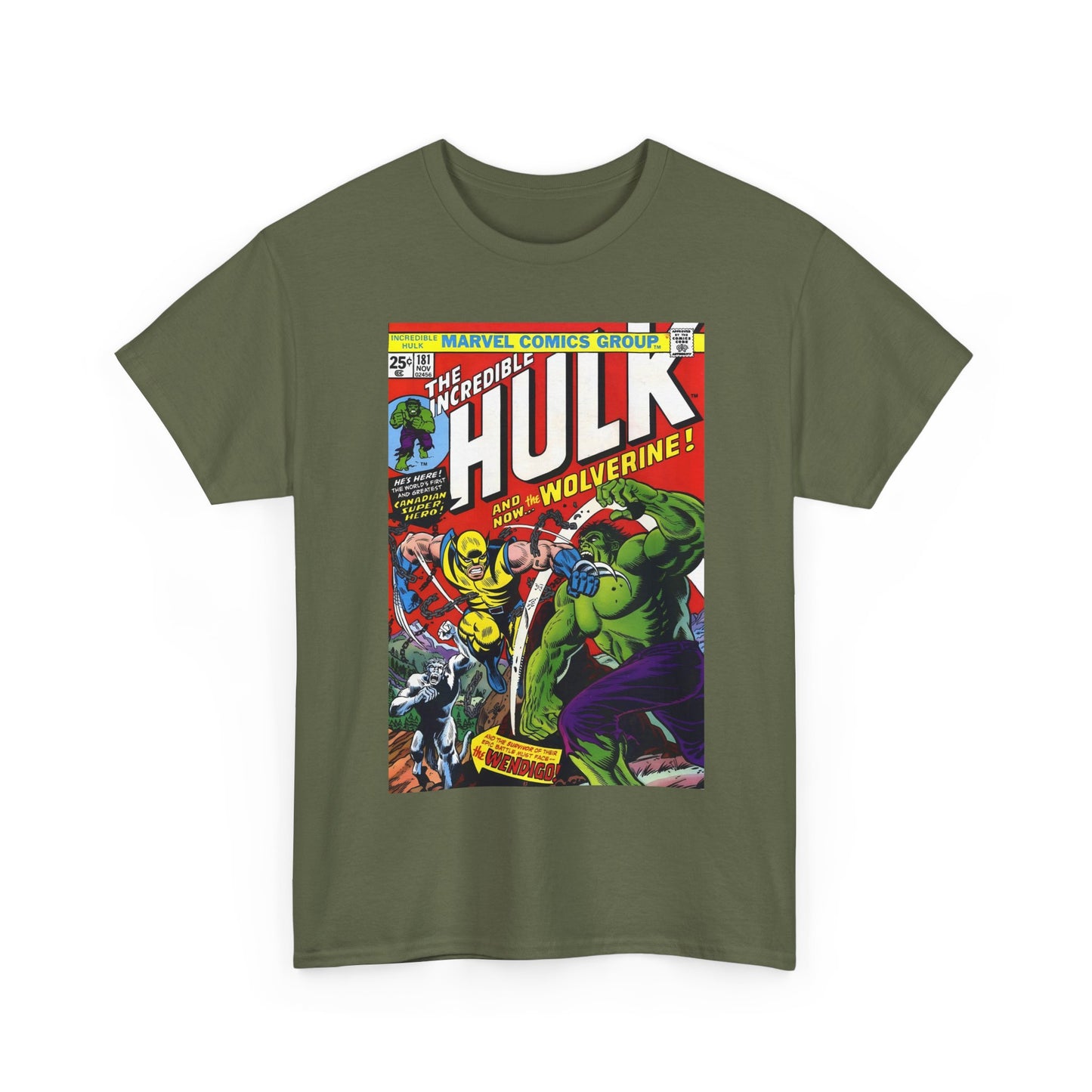 Incredible Hulk #181 T-Shirt - First Appearance of Wolverine - Vs The Wendigo - Marvel Comics