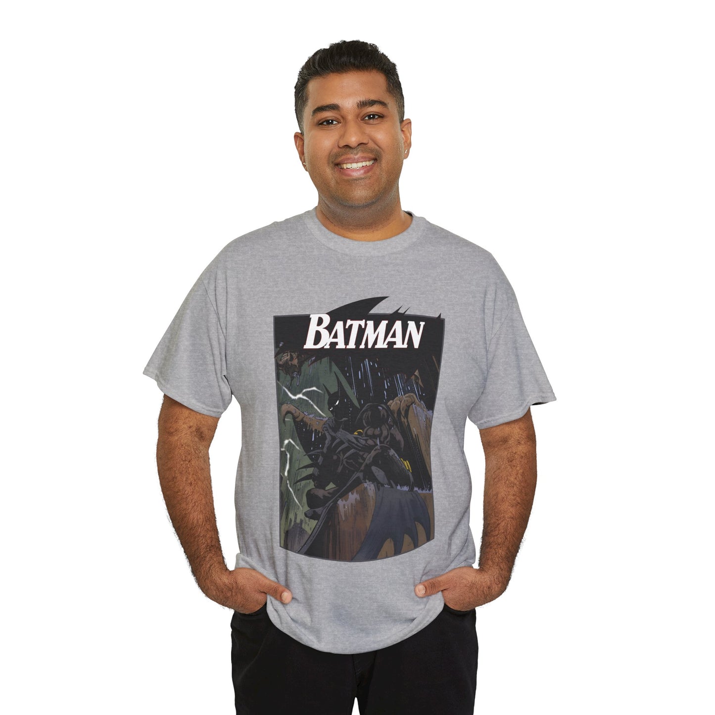 Batman T-Shirt - Norm Breyfogle Art - 1990s Dark Knight Detective - Gotham City - Perched on A Gargoyle - DC Comics