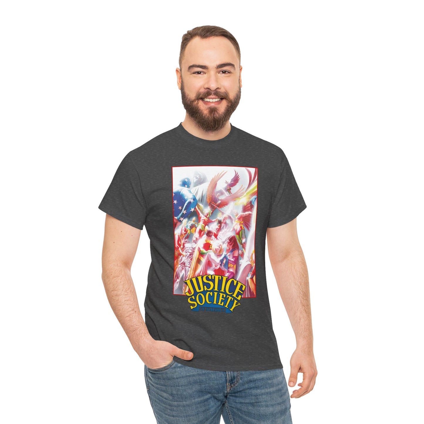 Justice Society of America T-Shirt - Alex Ross Art - JSA - Power Girl, Huntress, Robin, Starman, Hawkman - DC Comics