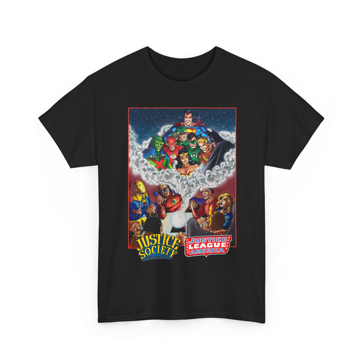 Justice Society & Justice League T-Shirt - George Perez Art - Golden & Silver Age - DC Comics