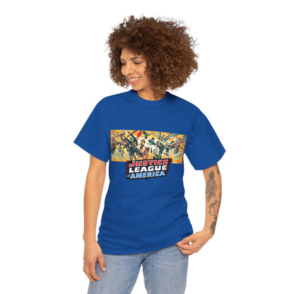Justice League T-Shirt - Alex Ross Art - Superman, Batman, Wonder Woman, Black Canary, Hawkman, Green Lantern, Adam Strange, Plastic Man, Zatanna - DC Comics