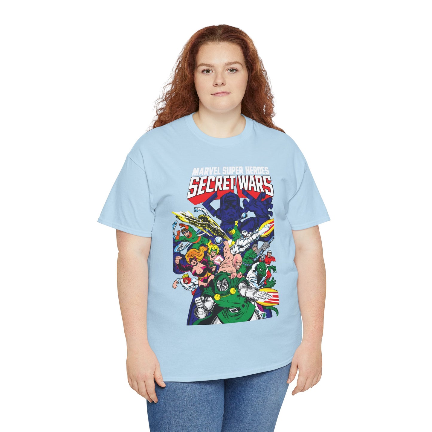 Marvel Super-Heroes Secret Wars T-Shirt - The Bad Guys - Dr Doom, Galactus, Doctor Octopus, Titania, Absorbing Man, Enchantress - Marvel Comics Series