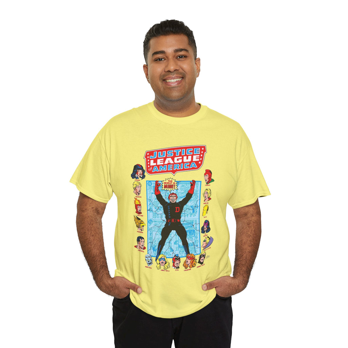 Justice League of America T-Shirt - George Perez Art - Justice Society, All-Star Squadron Team-Up DC Comics