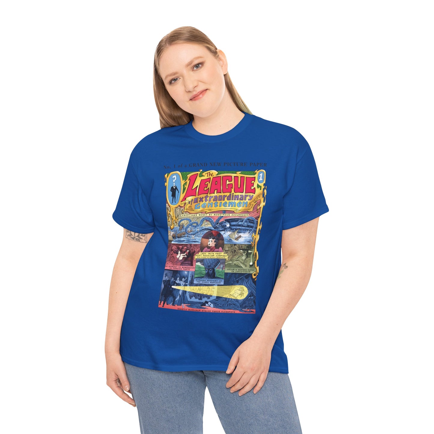 League of Extraordinary Gentlemen T-Shirt - Kevin O'Neill Art - Mina Murray, Captain Nemo, Allan Quatermain, Dr. Jekyll, & The Invisible Man - Alan Moore Story - DC Comics