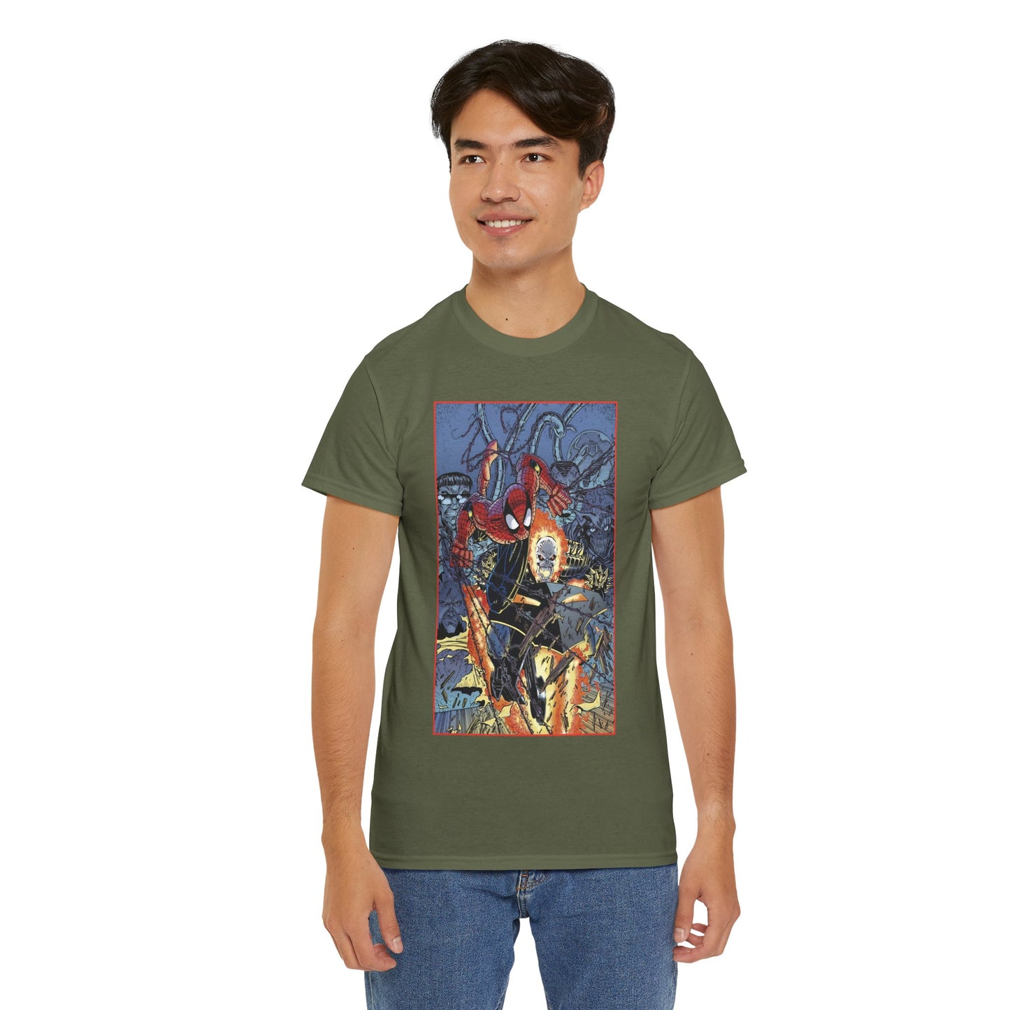 Amazing Spider-Man & Ghost Rider T-Shirt - Erik Larsen Art - Sinister Six - Marvel Comics