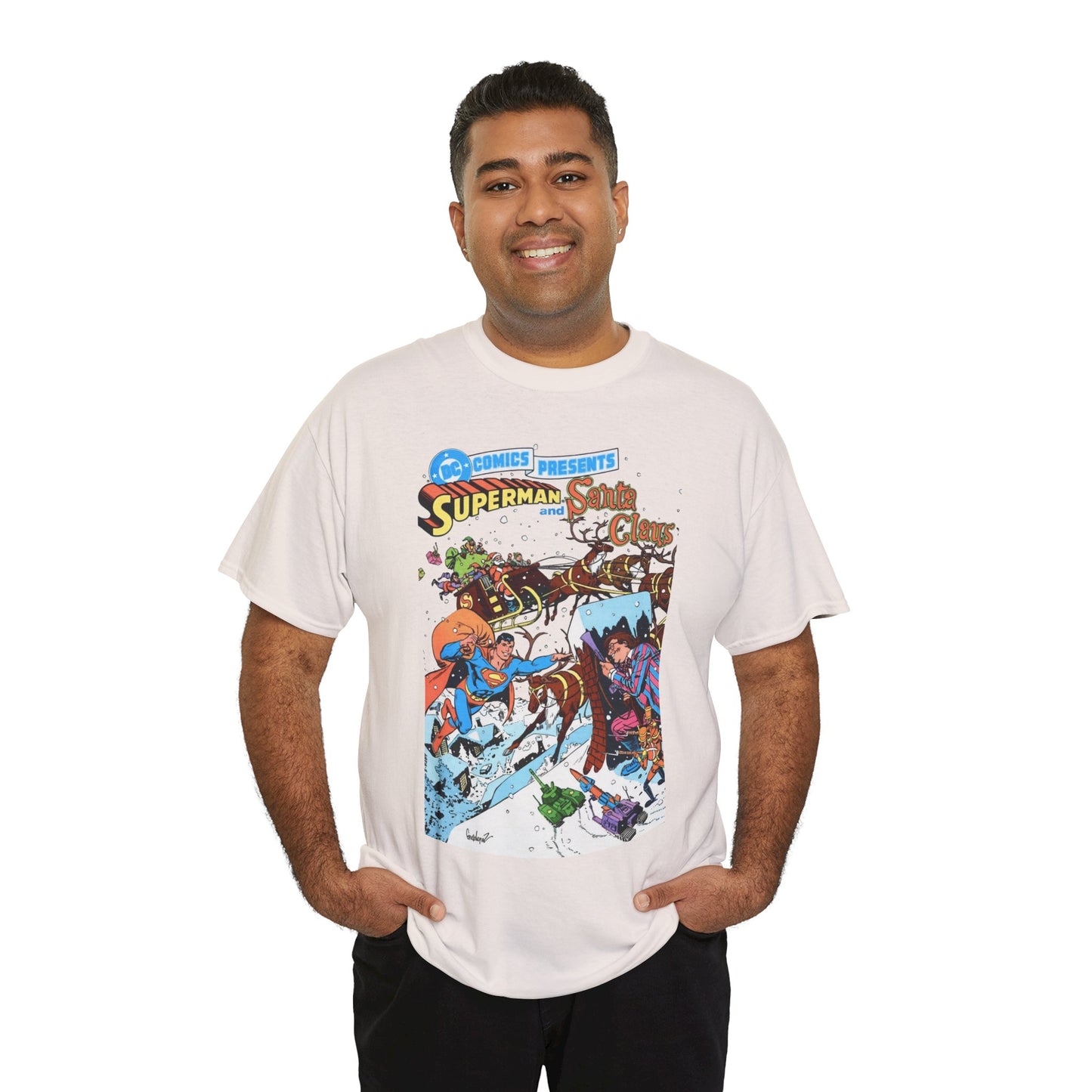 Superman & Santa Claus T-Shirt - José Luis García-López Art - DC Comics Presents #67 - Vs. Toyman