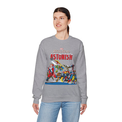 Marvel Comics Christmas Crewneck Sweatshirt - Spider-Man, Punisher, Ghost Rider, X-Men, Fantastic Four