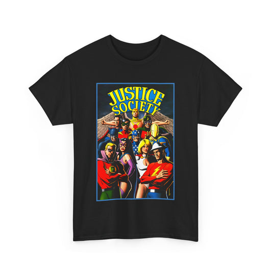 Justice Society T-Shirt - Brian Bolland Art - Dr. Fate, Huntress, Power Girl, Green Lantern, Hawkman, Wildcat - DC Comics - JSA
