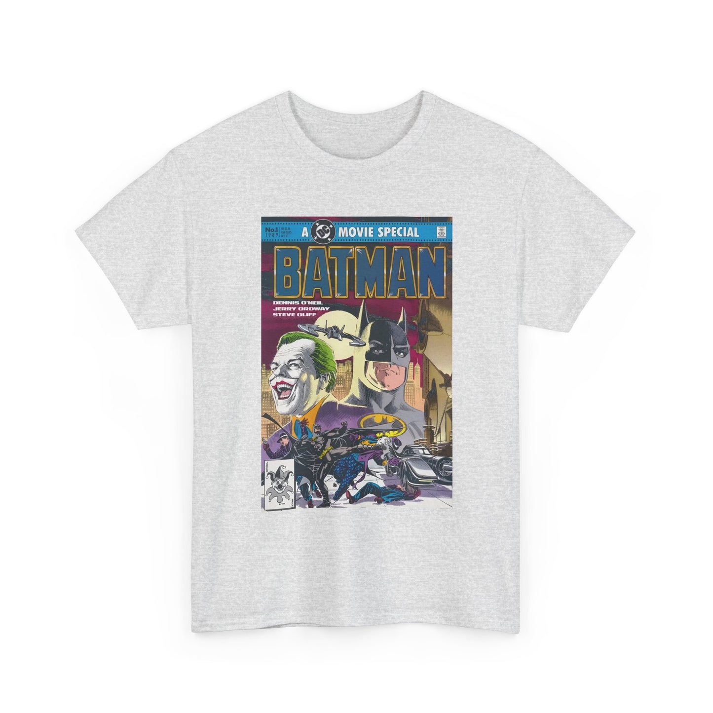 Batman Movie T-Shirt - Jerry Ordway Art - Bruce Wayne & Joker - Gotham City - DC Comics