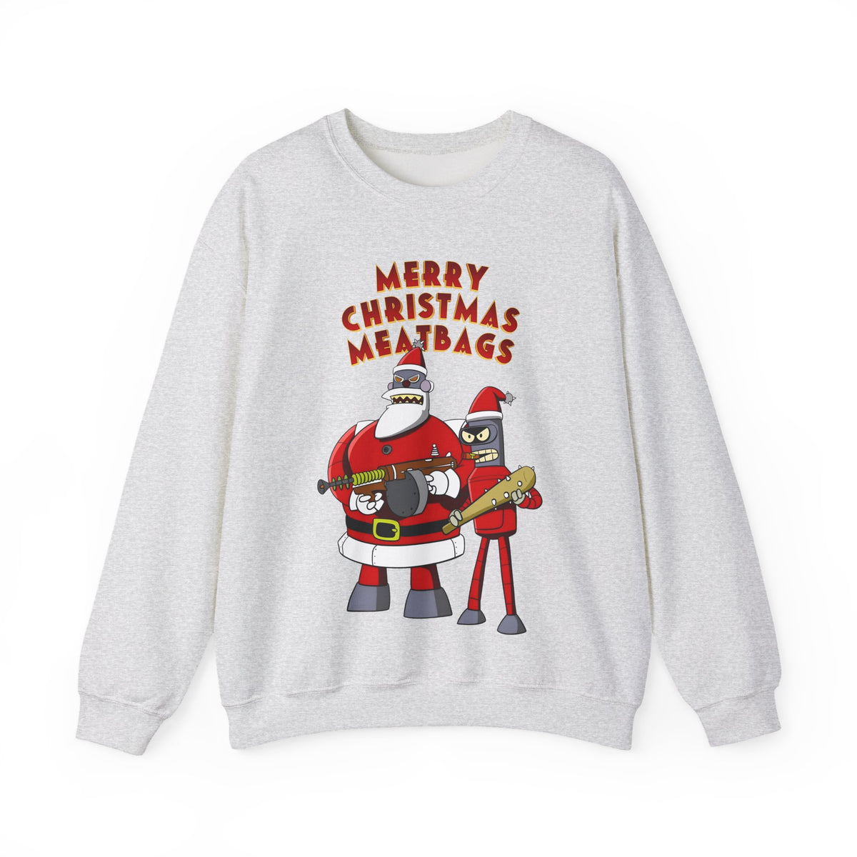 Robot Santa Claus & Bender Futurama Christmas Heavy Blend Crewneck Sweatshirt