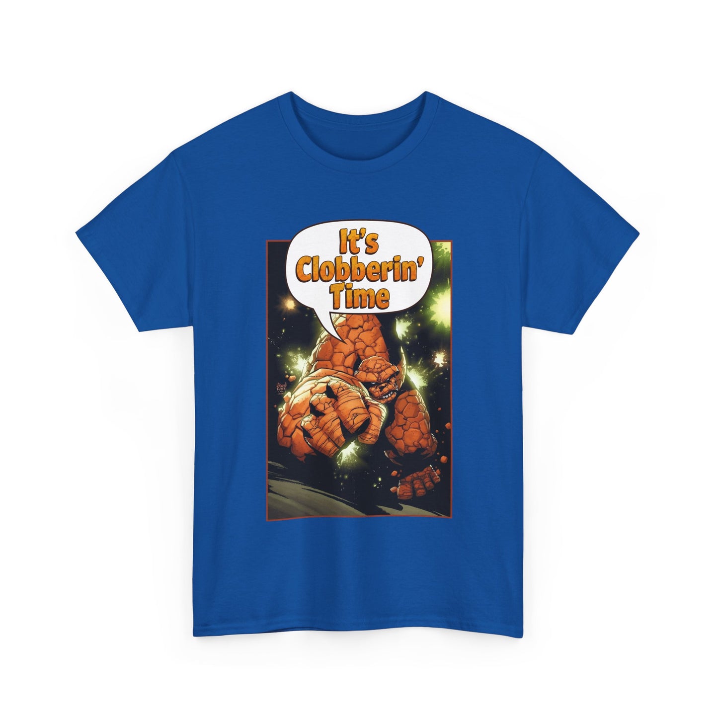 The Thing Shirt - Adam Kubert Art - It's Clobberin' Time - Fantastic Four Member - Marvel Comics