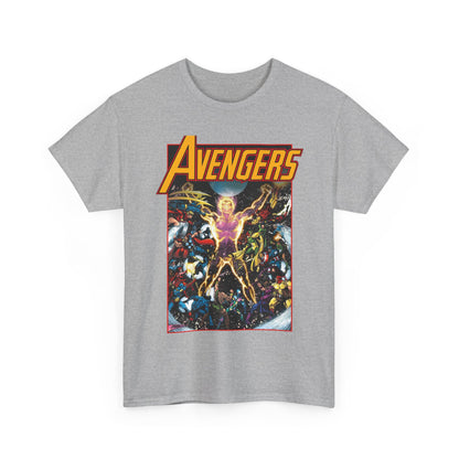 Avengers T-Shirt - George Perez Art - Korvac Saga - Guardians of the Galaxy - Thor, Captain America, Iron Man, Scarlet Witch, Vision, Wonder Man, Hawkeye - Marvel Comics