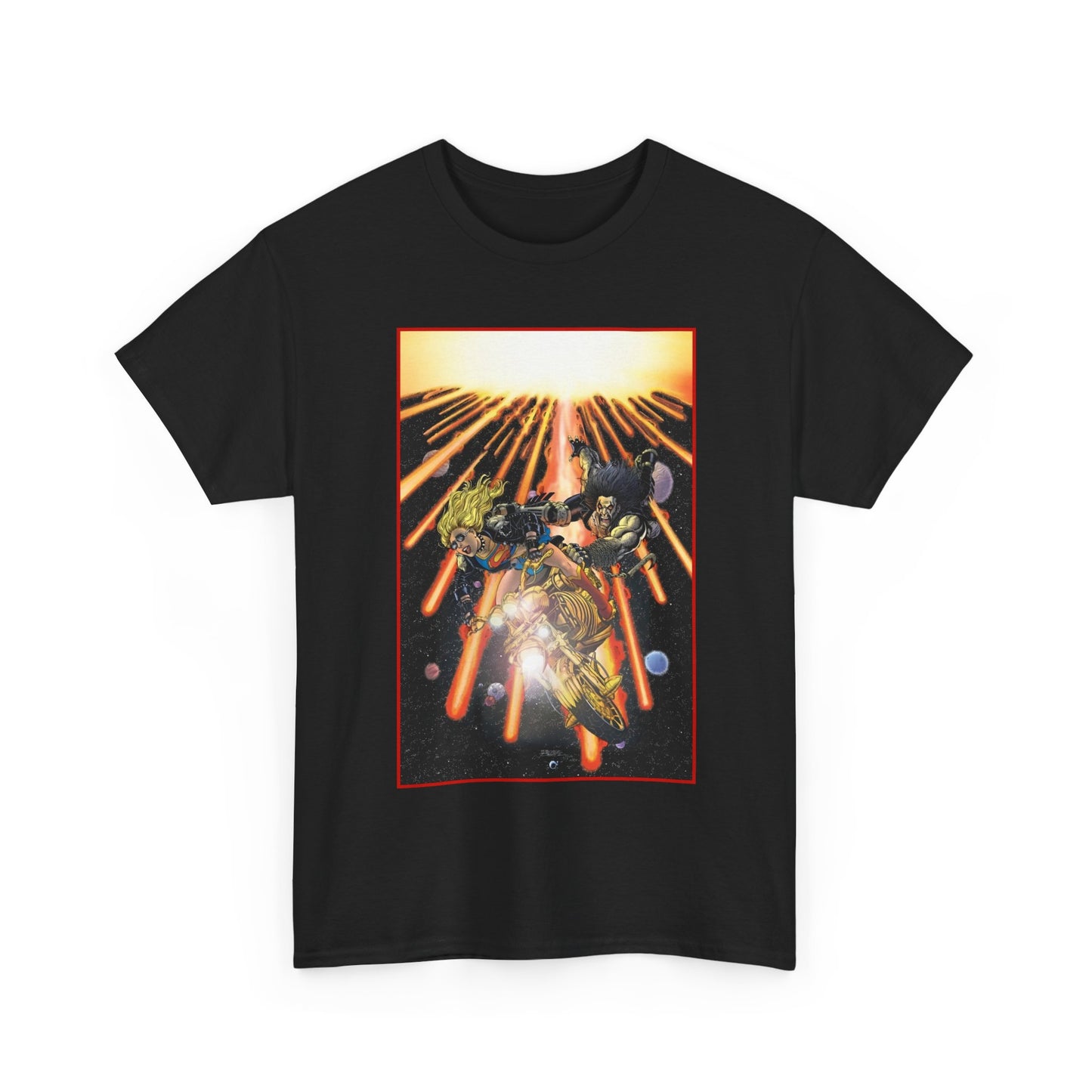 Supergirl & Lobo T-Shirt - George Perez Art - Brave and the Bold #4 Cover Art - 2026 Movie with Milly Alcock and Jason Momoa - DC Comics