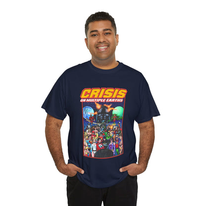 Crisis on Multiple Earths T-Shirt - George Perez Art - JSA & JLA Team-ups - Superman, Batman, Zatanna, Huntress, Power Girl, Hawkman, New Gods, Darkseid - DC Comics