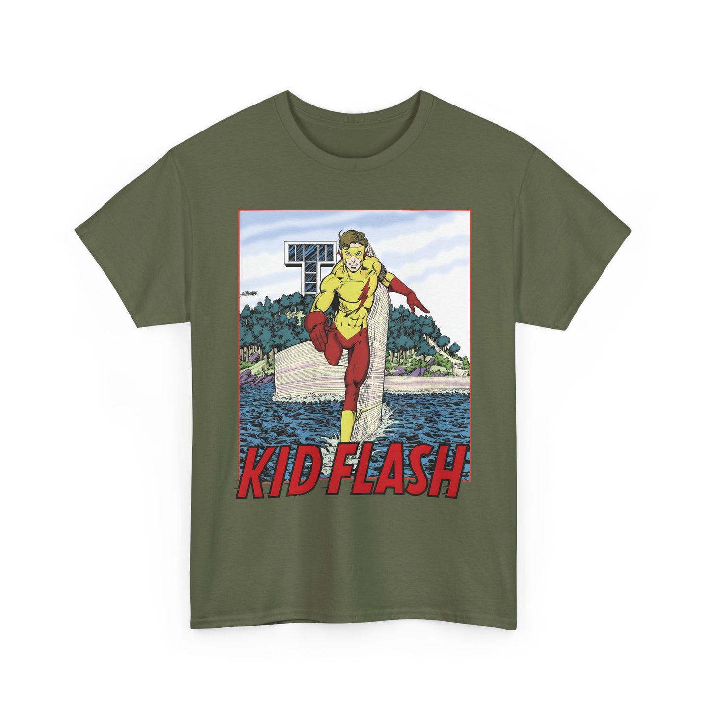 Kid Flash T-Shirt - George Perez Art - Wally West - New Teen Titans Member - Titans Tower - Future Flash - DC Comics