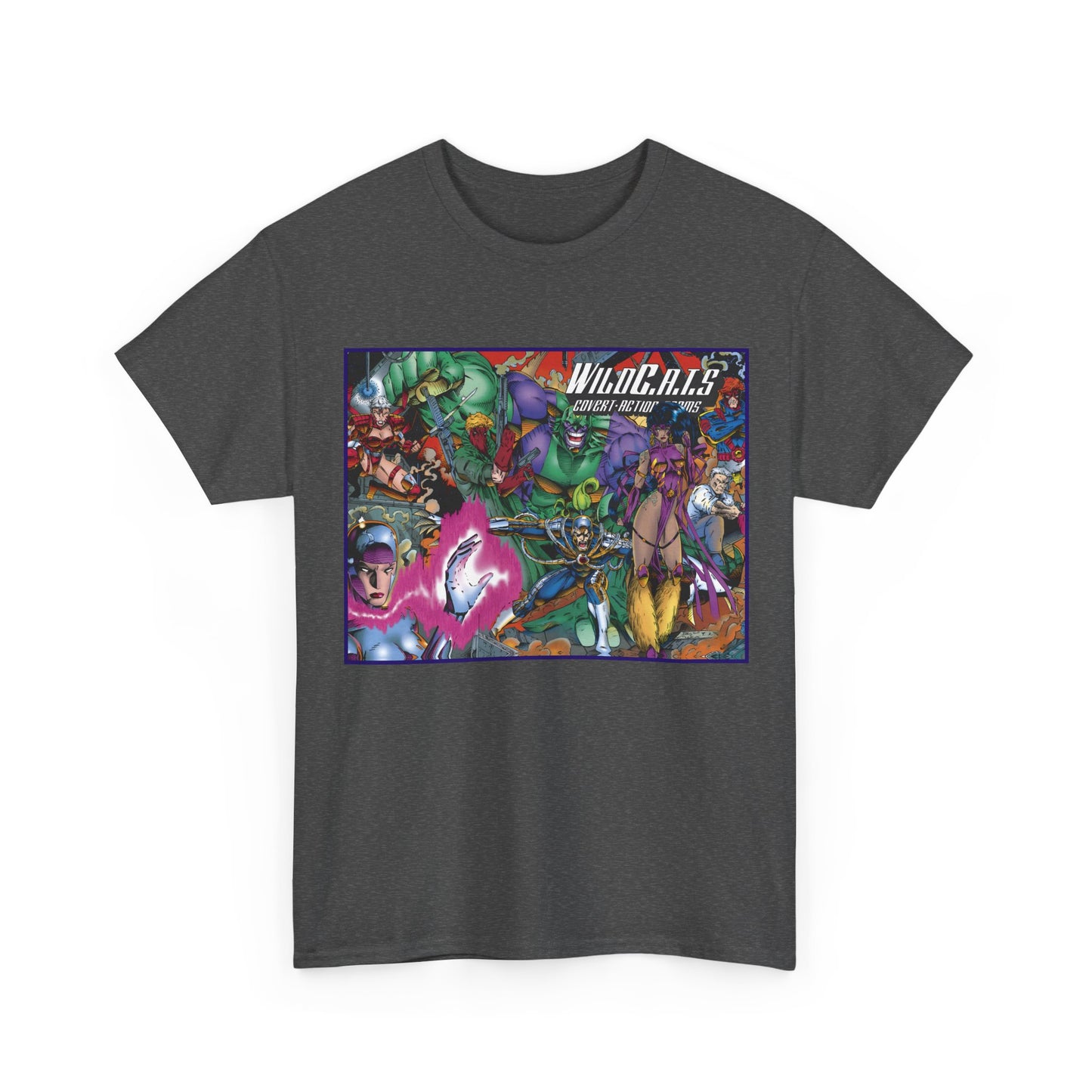 Wildcats T-Shirt - Jim Lee Art - #0 Cover - Spartan, Grifter, Zealot, Voodoo, Maul, Warblade, Emp - Image Comics/Wildstorm/DC Comics - WildC.A.T.S.