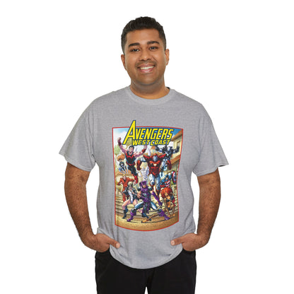 West Coast Avengers T-Shirt - Todd Nauck Art - Hawkeye, Iron Man, Wonder Man, Tigra, Vision - Marvel Comics