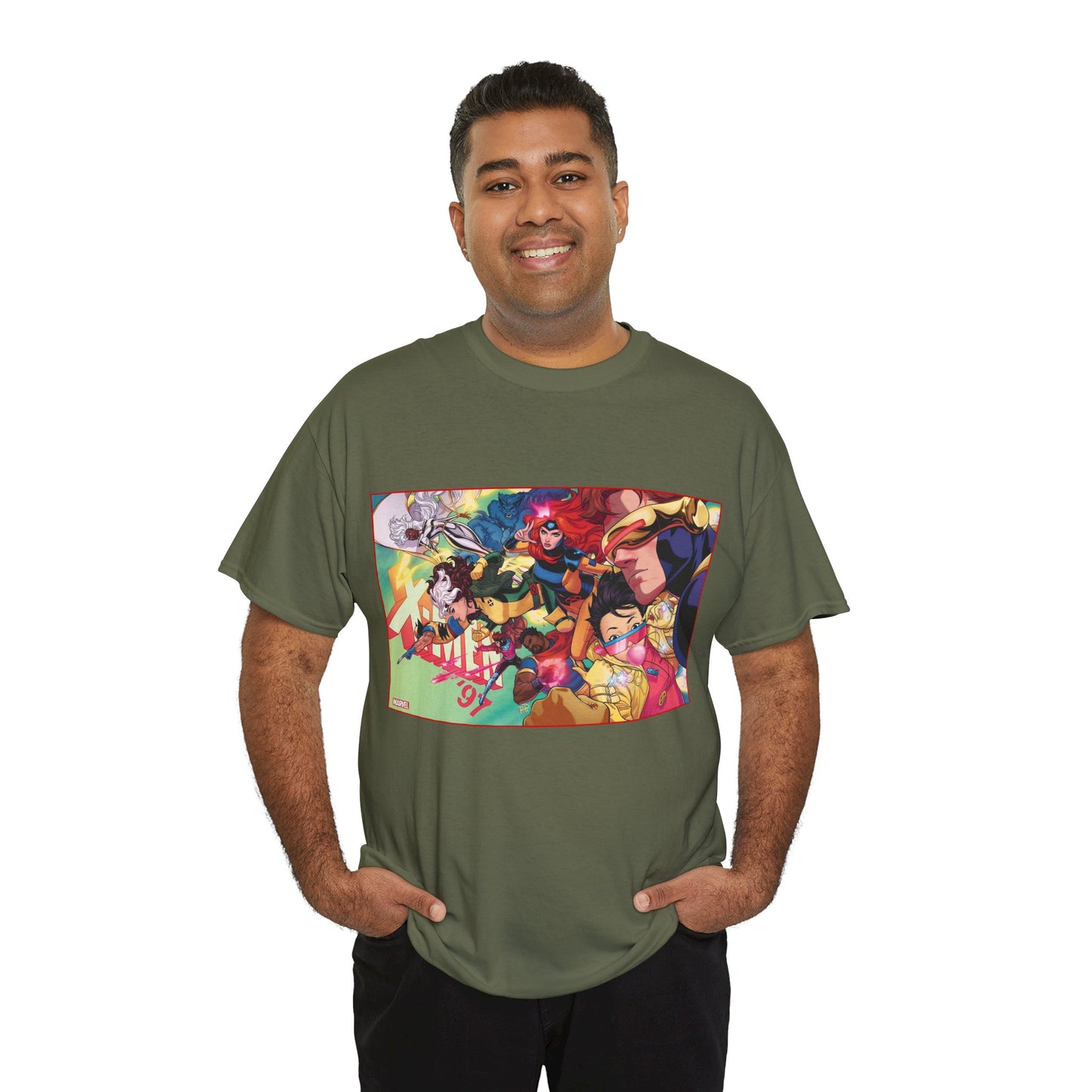 X-Men '97 T-Shirt - Russell Dauterman Art - Cyclops, Jean Grey, Rogue, Storm, Jubilee, Beast, Gambit, Bishop, Wolverine - Marvel Comics