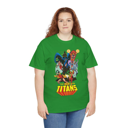 New Teen Titans T-Shirt - George Perez Art - Raven, Cyborg, Robin, Starfire, Wonder Girl, Changeling - DC Comics