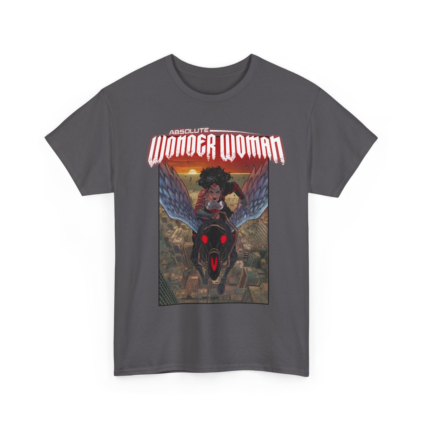 Absolute Wonder Woman T-Shirt - Hayden Sherman Art - DC Comics All-In - Raised in Hell by Circe - Riding Pegasus