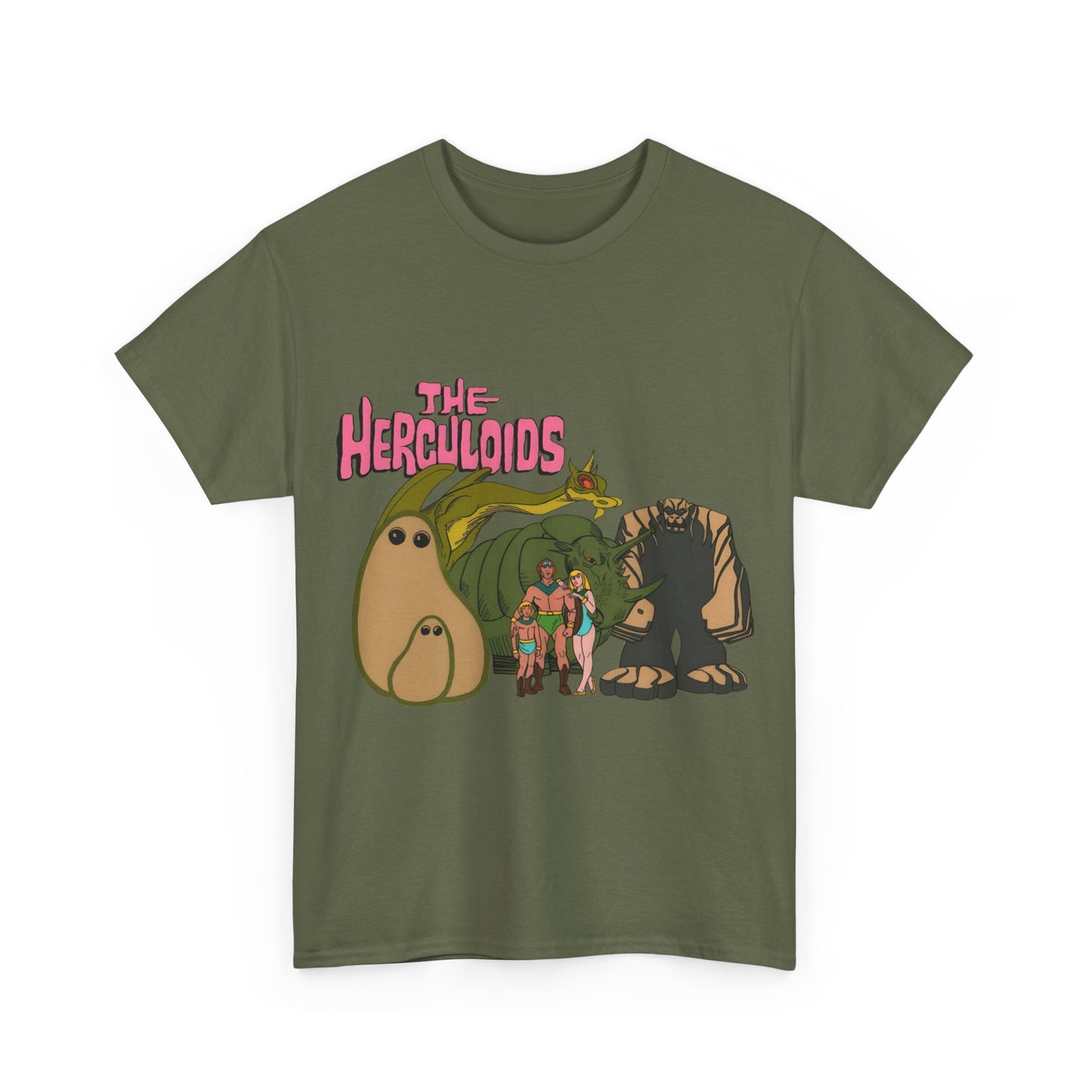Herculoids T-Shirt - Popular 1960s Hanna-Barbera Cartoon - Zandor, Tara, Dorno, Gloop & Gleep - Amzot - Alex Toth Designs