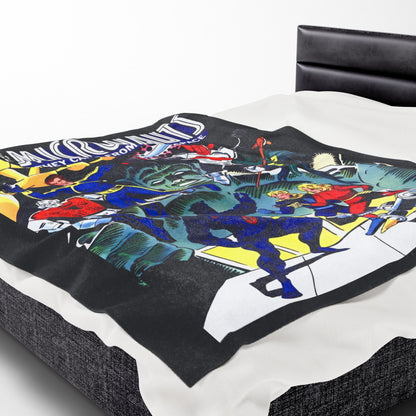 Micronauts Velveteen Plush Blanket 60x80" - Arcturus Rann, Biotron, Marionette, Microtron, Bug, Acroyear - Annual #1 Cover Art - Marvel Comics
