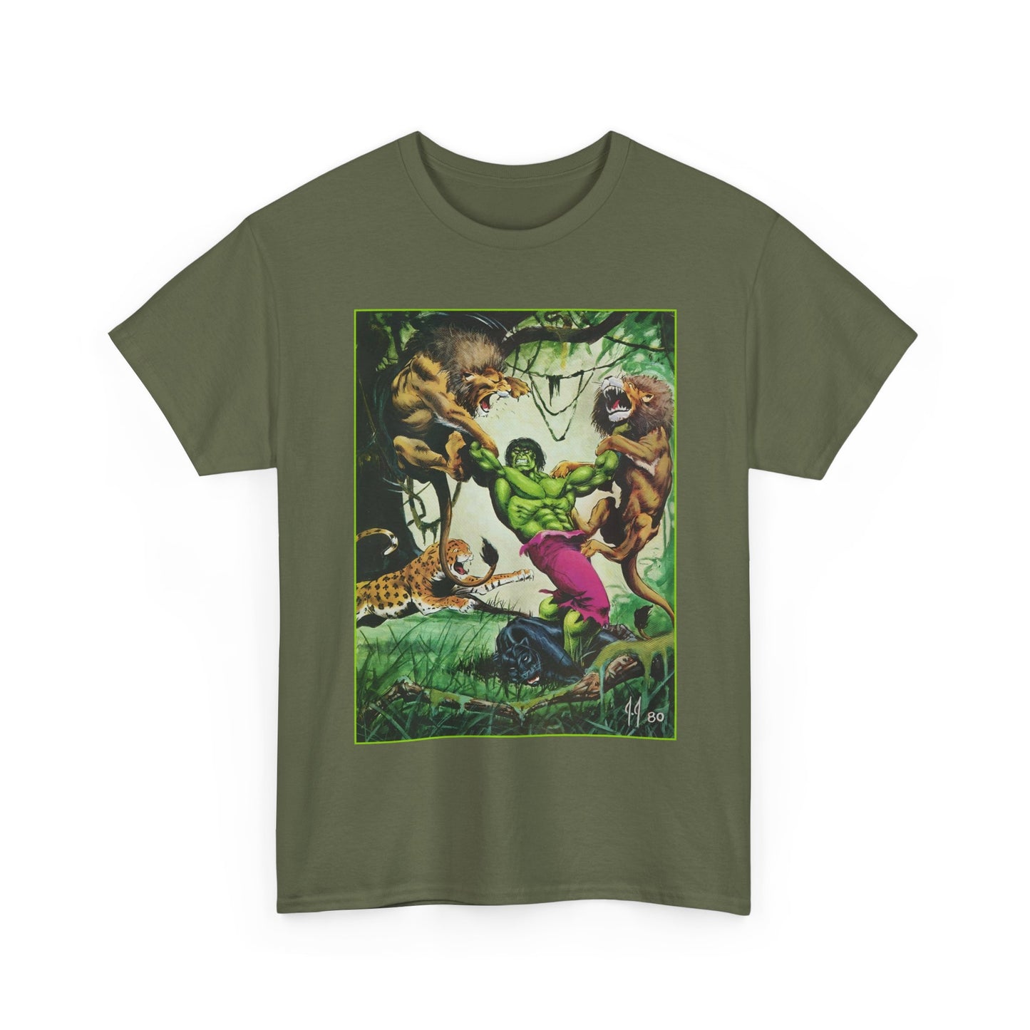Incredible Hulk T-Shirt - Joe Jusko Art - Hulk Fighting Lions and Tigers (But No Bears, Oh My!) - Marvel Comics