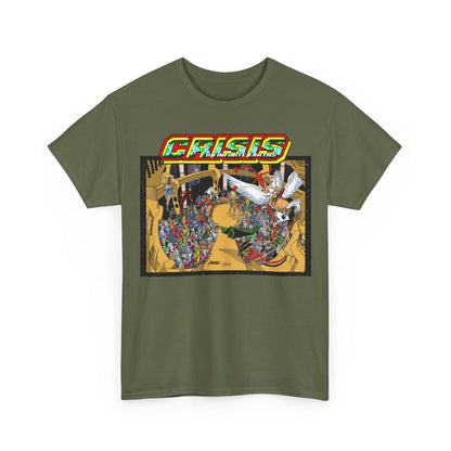 Crisis on Infinite Earths T-Shirt - George Perez & Jerry Ordway Art - The Monitor's Satellite - DC Comics