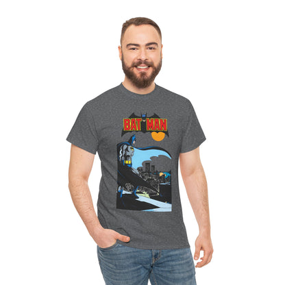Batman T-Shirt - Jim Aparo Art - Dark Knight Looking Over Gotham City - Bronze Age Art - DC Comics