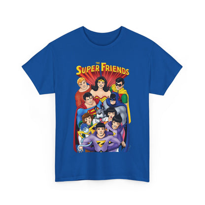 Super Friends T-Shirt - Kevin Maguire Art - Wonder Twins, Gleek, Superman, Wonder Woman Batman - DC Comics - Based on 1970s Hanna-Barbera Cartoon