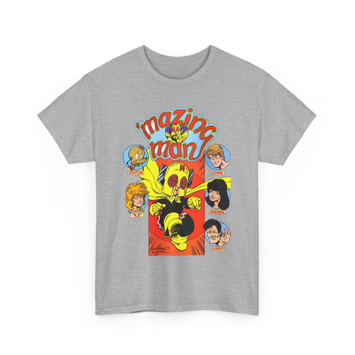'Mazing Man T-Shirt - DeStefano & Kesel Art - Funny 1980s Comic Series - DC Comics
