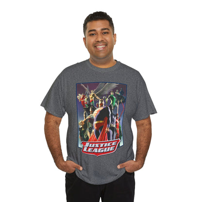 Justice League T-Shirt - Alex Ross Art - Superman, Wonder Woman, Black Canary, Hawkman, Flash, Aquaman, Atom - DC Comics