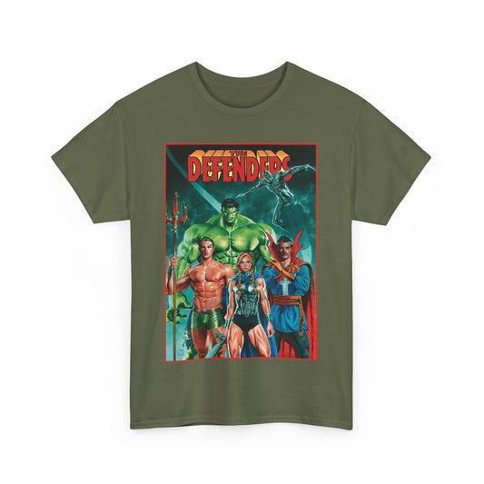 Defenders T-Shirt - Dr Strange, Valkyrie, Hulk, Namor, Silver Surfer - Marvel Comics - Popular 1970s Series