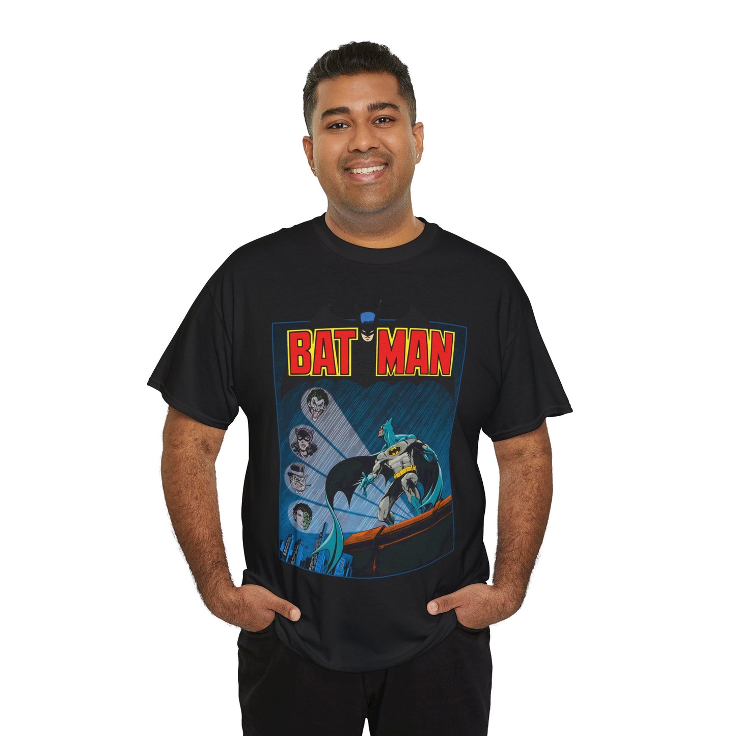 Batman T-Shirt - DC Comics - Catwoman, Joker, Two-Face, Penguin - Bronze Age Art - Gotham City