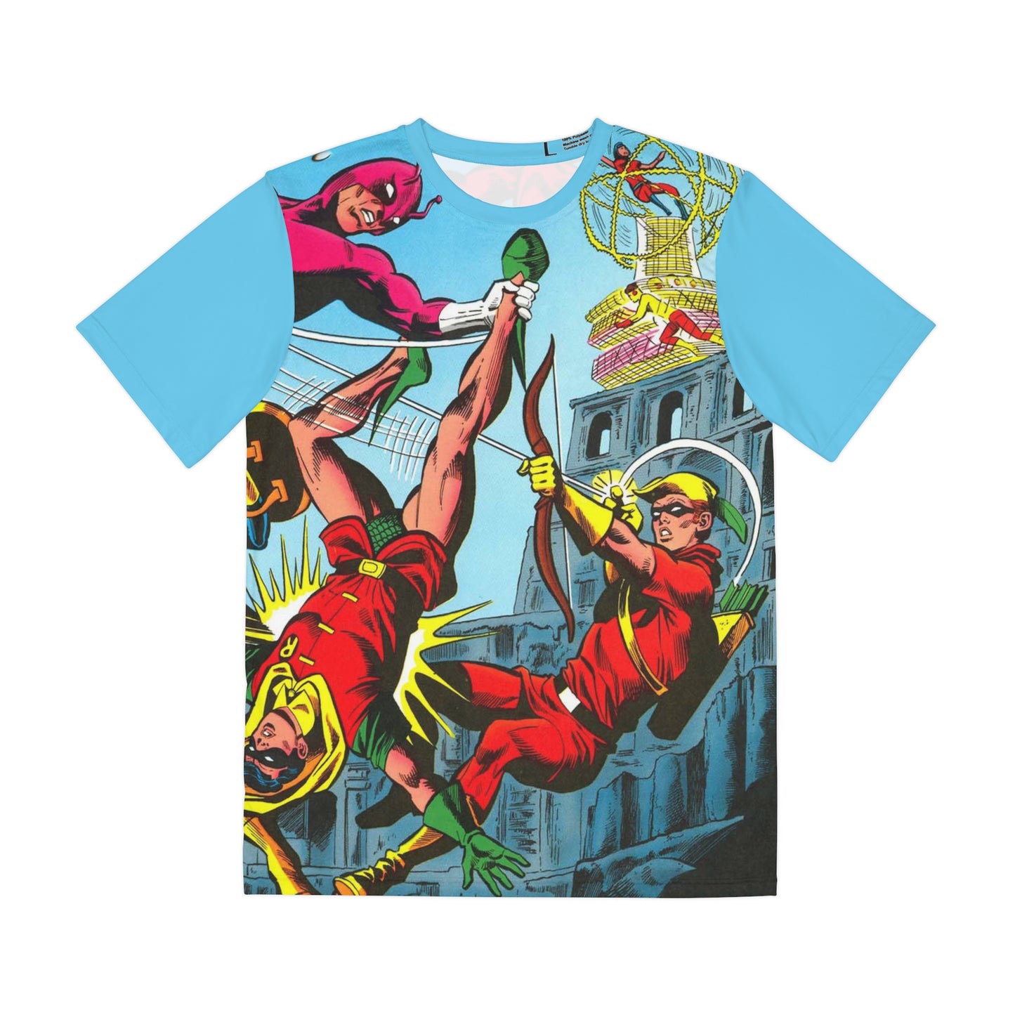 Teen Titans All Over Print Tee (Polyester) - Dick Dillin Art - Robin, Speedy, Wonder Girl - DC Comics