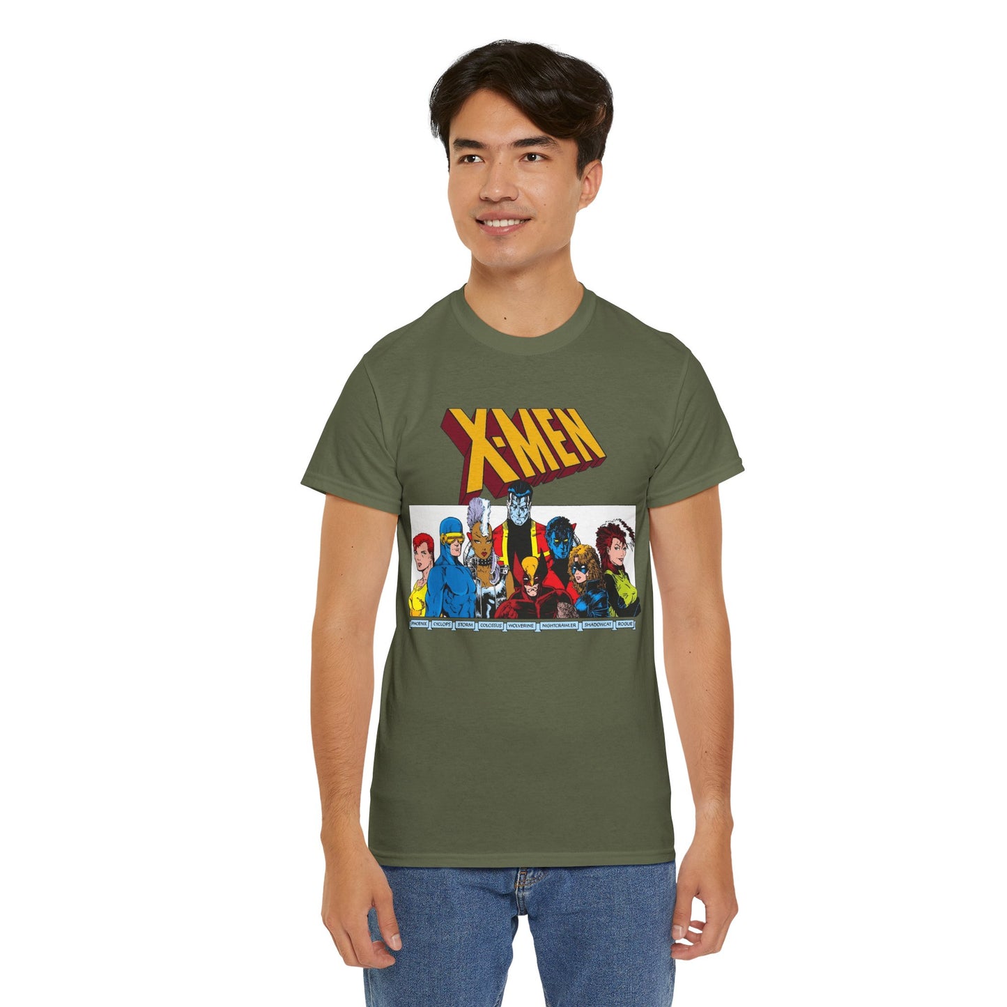 X-Men T-Shirt - Arthur Adams Art - Cyclops, Nightcrawler, Storm, Wolverine, Shadowcat, Phoenix (Rachel Summers), Colossus, Rogue - Marvel Comics