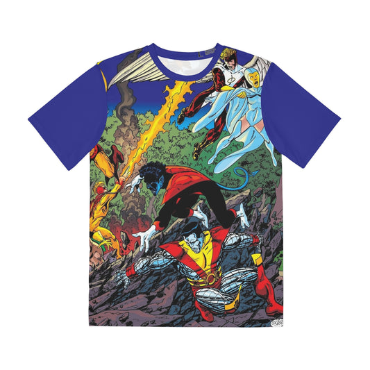 Uncanny X-Men All Over Print Tee (Polyester) - John Byrne Art - Cyclops, Colossus, Angel, Mystique, Pyro - Marvel Comics