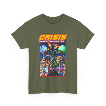 Crisis on Multiple Earths T-Shirt - George Perez Art - JSA & JLA Team-ups - Superman, Batman, Zatanna, Huntress, Power Girl, Hawkman, New Gods, Darkseid - DC Comics
