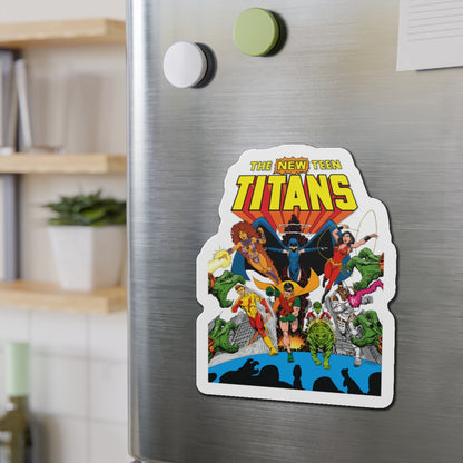 New Teen Titans Die-Cut Magnet - George Perez Art - Robin, Wonder Girl, Cyborg, Starfire, Raven, Kid Flash, Changeling - DC Comics - 3", 4", 5", 6"