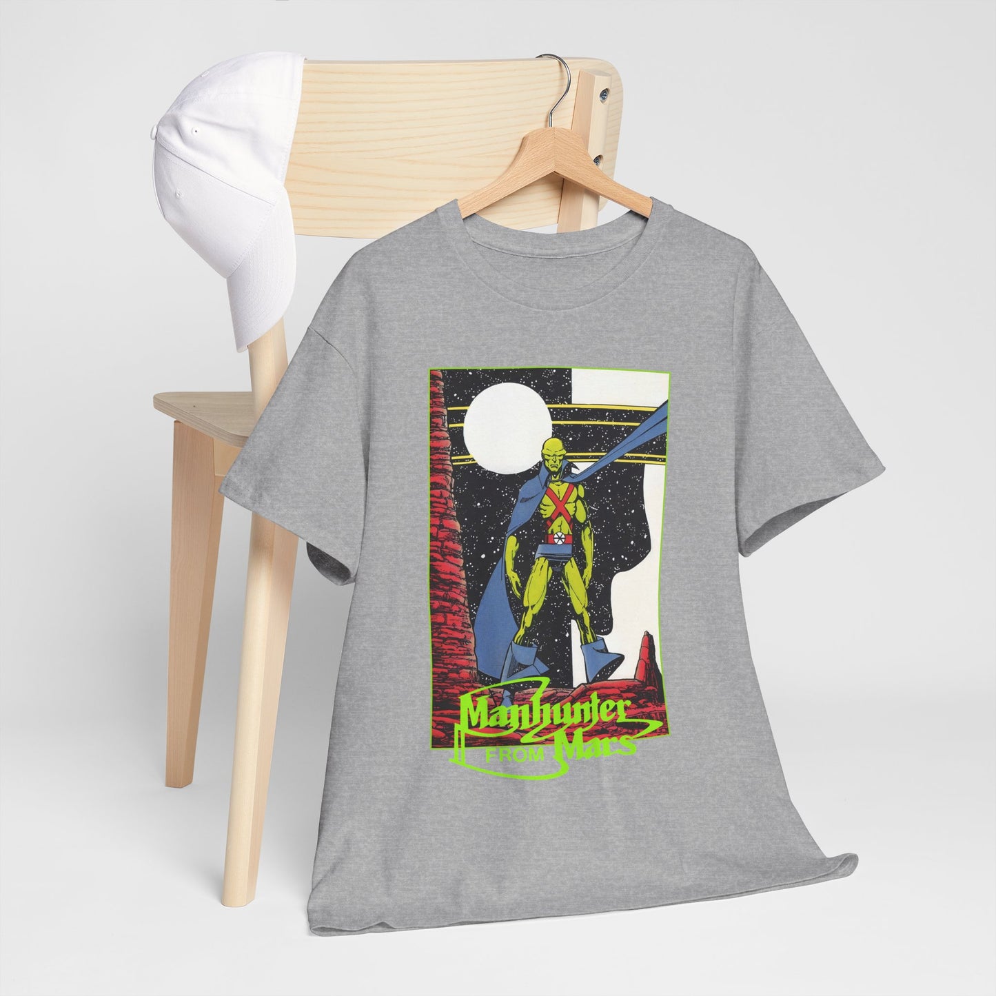 Martian Manhunter T-Shirt - George Perez Art - 1980s Justice League of America (JLA) Postcard Art - DC Comics