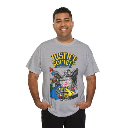 Justice Society T-Shirt - George Perez Art - Dr Fate, Atom, Spectre, Wonder Woman, Flash, Batman, Superman, Hawkman - JSA - DC Comics