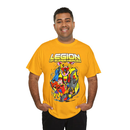 Legion of Super-Heroes T-Shirt - Mon-El, Colossal Kid, Wildfire, Dawnstar, Blok, Timber Wolf - LOSH - DC Comics