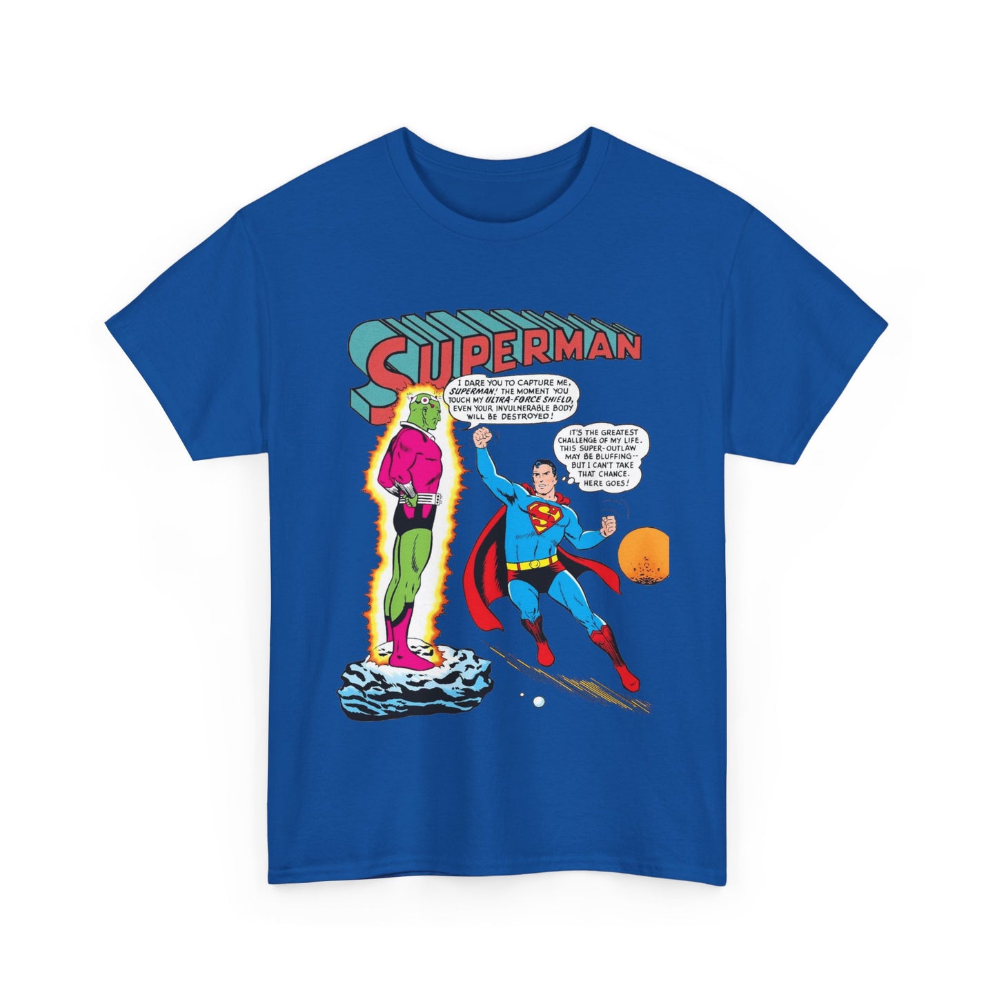 Superman T-Shirt - Curt Swan Art - Vs Brainiac- Silver Age 1st Appearance - DC Comics
