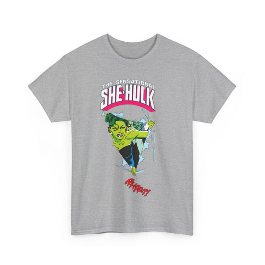 Sensational She-Hulk T-Shirt - John Byrne Art - Marvel Comics - Jennifer Walters - Ripping Through the Shirt - Fourth Wall