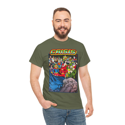 Crisis on Infinite Earths T-Shirt - George Perez Art - Supergirl, Flash, Huntress, Starman, Earth 3 Luthor, Lori Lemaris, Aquagirl, Earth 2 Robin - DC Comics