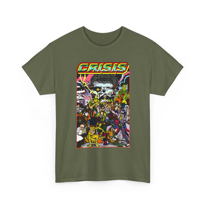 Crisis on Infinite Earths T-Shirt - DC Comics - George Perez Art - Joker, Lex Luthor, Cheetah, Solomon Grundy, Black Adam, Deathstroke, Validus - #9 Cover - DC Comics