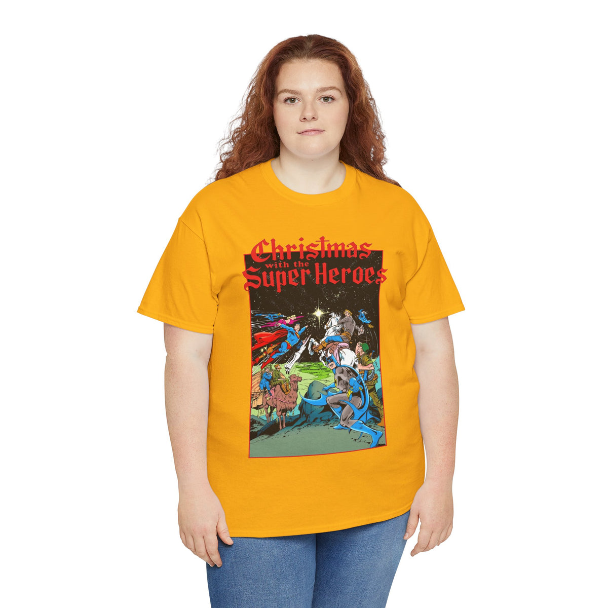 Christmas With the DC Super-Heroes T-Shirt - José Luis García-López Art - Superman, Batman, Jonah Hex, Legion of Super-Heroes - DC Comics