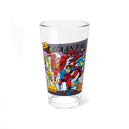 Liberty Legion Pint Glass, 16oz - Marvel Premiere #29 - Bucky, Miss America, Patriot, Red Raven, Whizzer - Marvel Comics