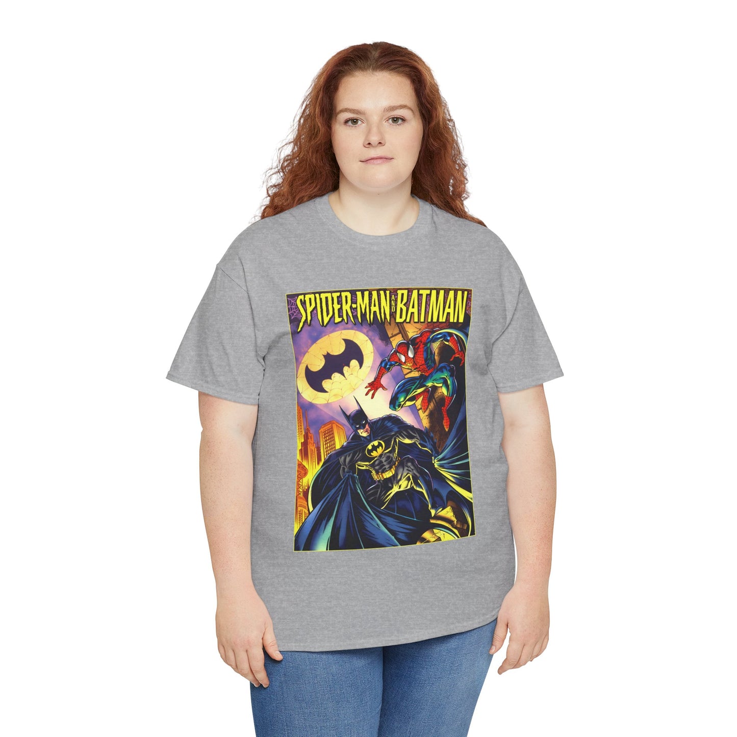 Batman/Spider-Man Shirt - Mark Bagley Art - DC Comics/Marvel Comics Cross-Over From the 1990s